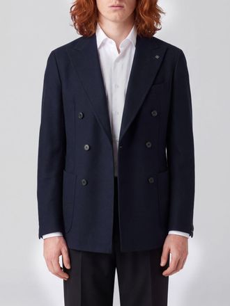 Tagliatore Blazer doppiopetto in cotone e modal con rever a lancia
