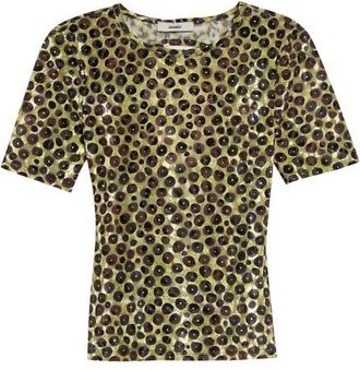 Siedres Idyl Print Velvet Devor&eacute; Cutout Back Top in Black Multi at Nordstrom, Size X-Small