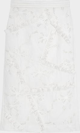 Shushu/Tong Lace Bow Patchwork Skirt