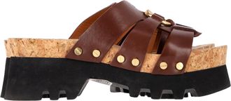 Chlo&eacute; Pre-owned Womens Chlo&eacute; Owena Platform Sandals in Brown Calf Leather - Mocha - Size EU 36