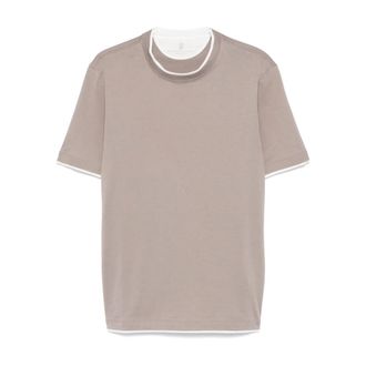 Brunello Cucinelli Hombre, Camisetas, Marrón, Talla: S