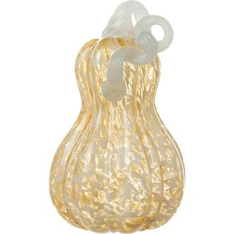 Glitzhome Fall Patterned Glass Gourd Pumpkins in Yellow at Nordstrom, Size Medium