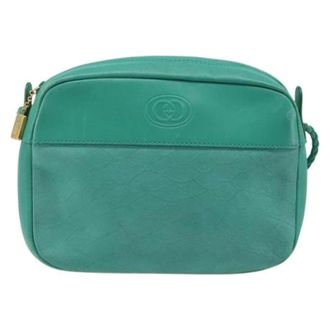 Gucci Vintage, unisex, Groen, ONE Size, Leer, Pre-owned Vintage Schoudertas