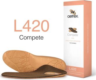 Aetrex Womens Compete Posted Orthotic Insole In Brown/tan