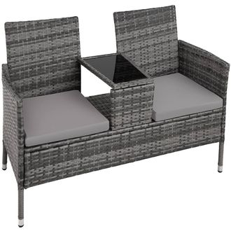 TecTake Garden Bench Narbonne in Light Grey | Size: 2 Seater