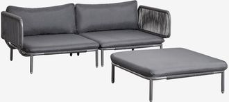 Sklum Sklum - Sof&aacute; Modular De Jard&iacute;n De 2 Piezas Con 2 Sillones Esquineros Y Puff Roubly