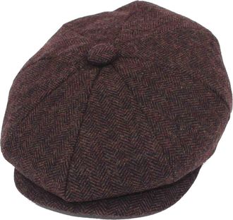 Generic Newsboy Flat Caps Men, Shelby Baker Boy Hats for Men Grey Tweed Vintage Adjustable Peaky 8 Piece Mens Gatsby Beret Hat Button Top (Chocolate Brown Her