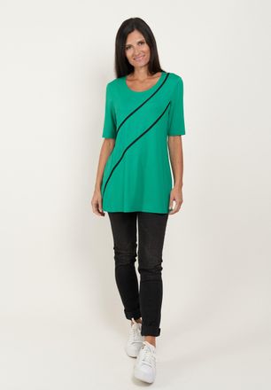 Seidel Moden T-Shirt SEIDEL MODEN Exklusiv bei OTTO, Damen, Gr. 50, gr&uuml;n, Jersey, Obermaterial: 95% Viskose, 5% Elasthan, kontrastfarbene Details, regular fit Po-b