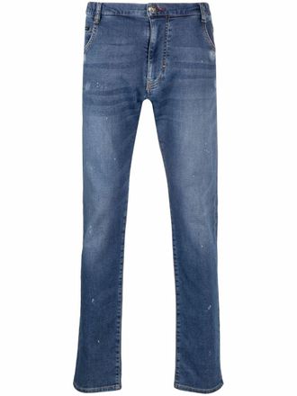 Philipp Plein Jeans dritti - Blu