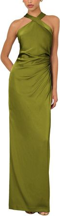 Adrianna Papell Stretch Satin Long Dress