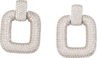 Self Portrait Womens Crystal Earrings Self Portrait Brass Silvered Jewelry-Watches