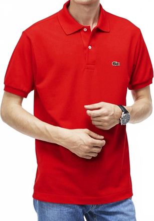 Lacoste Short Sleeve Pique Original Fit Polo Shirt In Red