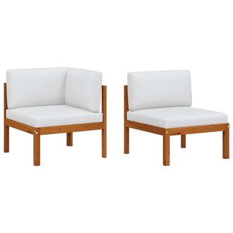 vidaXL Vidaxl - Conjunto De Jard&iacute;n De 2 Piezas Con Cojines De Madera De Acacia Y Cuerda