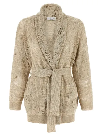 Brunello Cucinelli Womens Crochet Cardigan