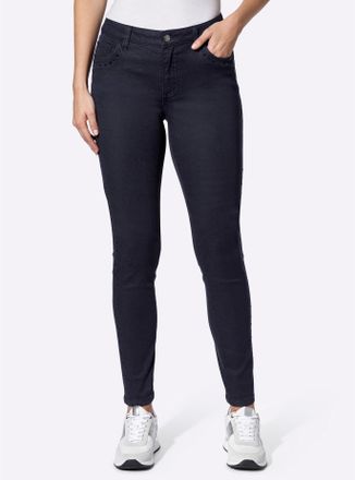 Heine 5-Pocket-Hose HEINE, Damen, Gr. 36, Normalgr&ouml;ssen, blau (marine), 56% Baumwolle, 19% Polyester, 14% Lyocell, 10% Viskose, 1% Elasthan, unifarben, Hose