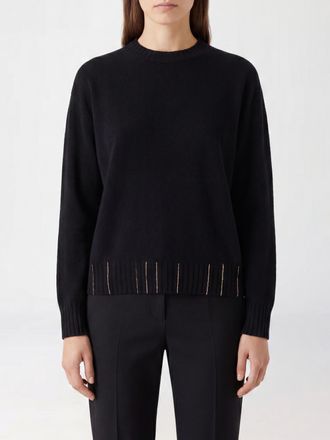 Fabiana Filippi Maglia girocollo in lana vergine seta e cashmere con monile