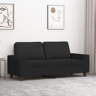 vidaXL Sof&aacute; De 2 Plazas De Tela Negro 140 Cm Vidaxl