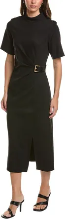Gracia High Neck Belt Buckle Detail Dress