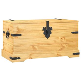 Berkfield Home Storage Chest Mexican Pine Corona Range 91x49.5x47 cm in Tan
