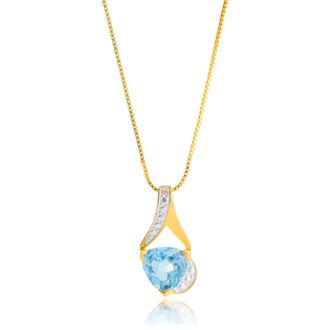 MAX + STONE 14k Yellow Gold Plated 8mm Cushion Cut Birthstone Solitaire Pendant Necklace