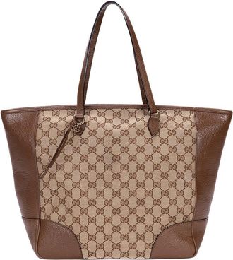 Gucci Beige & Brown Monogram Canvas Bree Shopping Tote (Authentic Pre-Loved)