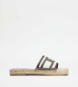 Tod's Kate Sandals in Canvas and Leather