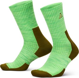 Nike Unisex Nike ACG Everyday Cushioned Crew Socks (1 Pair) in Green | FB3341-333