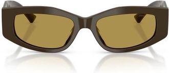 Jimmy Choo London 53mm Irregular Sunglasses in Caper Green /Green at Nordstrom