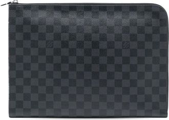 Louis Vuitton Clutch Pochette Jour GM in tela Damier Graphite 2018 - Nero