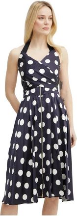 Patou Flared Midi Jurk - Dames - Korte kleedjes - Blauw - S - Katoen - Kleedjes