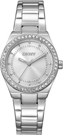 DKNY Essential Glitz Bracelet Watch, 30mm in Silver at Nordstrom