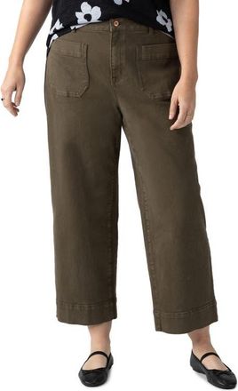 Sanctuary The Marine Crop Wide Leg Jeans in Fatigue at Nordstrom, Size 14W