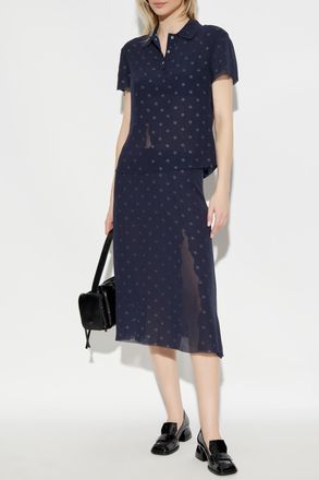 Acne Studios Polka Dot Pattern Skirt, Womens, Navy Blue