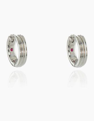 Cachet London Womens Cachet London Rivas Huggie 14mm Silver Hoop - Silver/Silver