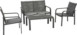 Hesperide Conjunto De Muebles De Jard&iacute;n Piazza 4 Plazas Gris Grafito - Hesp&eacute;ride