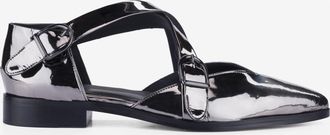 C.B. Made in Italy Silver Fabric Flats Croce