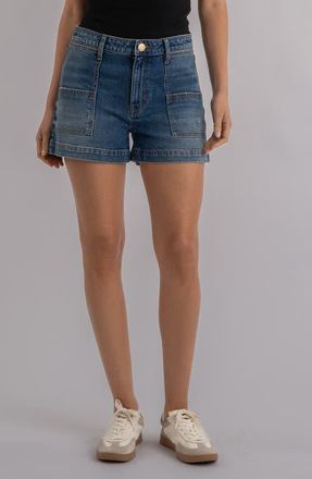 Kut from the Kloth Jane High Waist Denim Shorts in True Blue at Nordstrom, Size 12
