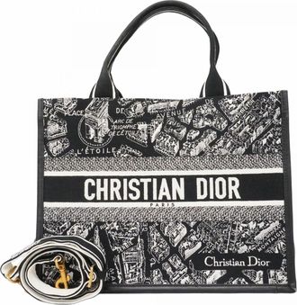Dior Black Canvas Leather Tote Bag (Pre-Owned)
