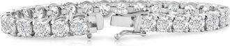 Pompeii3 Platinum 12.58Ct Lab Grown Diamond Tennis Bracelet 7 Double Lock Clasp
