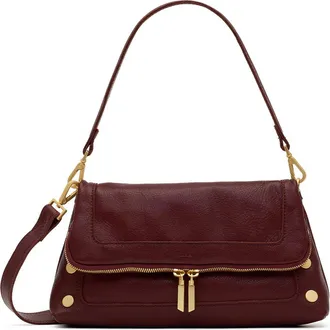 Hammitt Medium Beverly Leather Shoulder Bag in Cherrywood/brushed Gold at Nordstrom