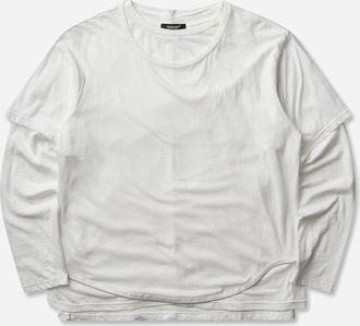 Undercover Men s Layered Zipped Longsleeve T-Shirt White