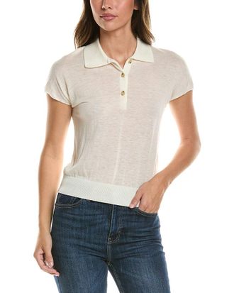 Vince Wool-Blend Knit Polo Shirt