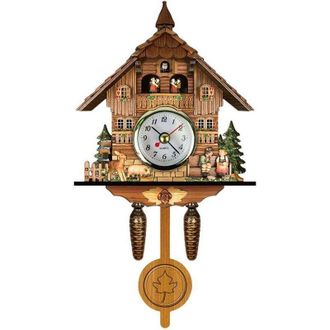 OEM Reloj De Cuco Antiguo De Madera, Reloj De Pared Con Casita Para P&aacute;jaros, Decoraci&oacute;n Del Hogar, Reloj De Cuco Colgante, Campana Oscilante Autom&aacute;tica, P