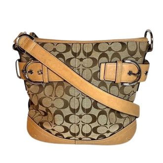 Coach Borsa a spalla Pre-owned in tela con firma - - Pre-owned - Donna - Marrone - ONE SIZE