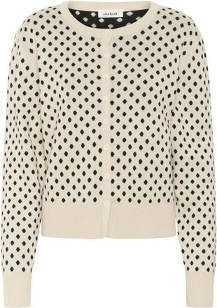 Soaked In Luxury Truien & Vesten, Dames, Beige, S, Katoen, Sandshell Black Dot Vest