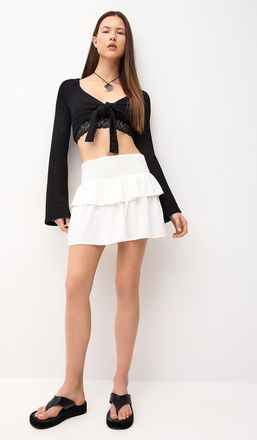 Only Womens Smocked waist miniskirt