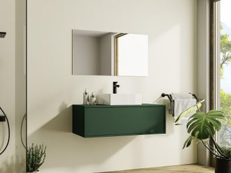 Vente-Unique Mobile sotto lavabo sospeso Verde opaco 94 cm - TEANA II