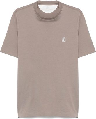 Brunello Cucinelli Brunello Cucinelli, T-Shirts, male, Brown, Size: 3XL Corteccia T-Shirt