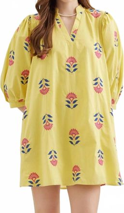 Entro Embroided Dress In Yellow