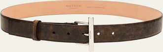 Alexander McQueen T-Bar Skinny Leather Belt